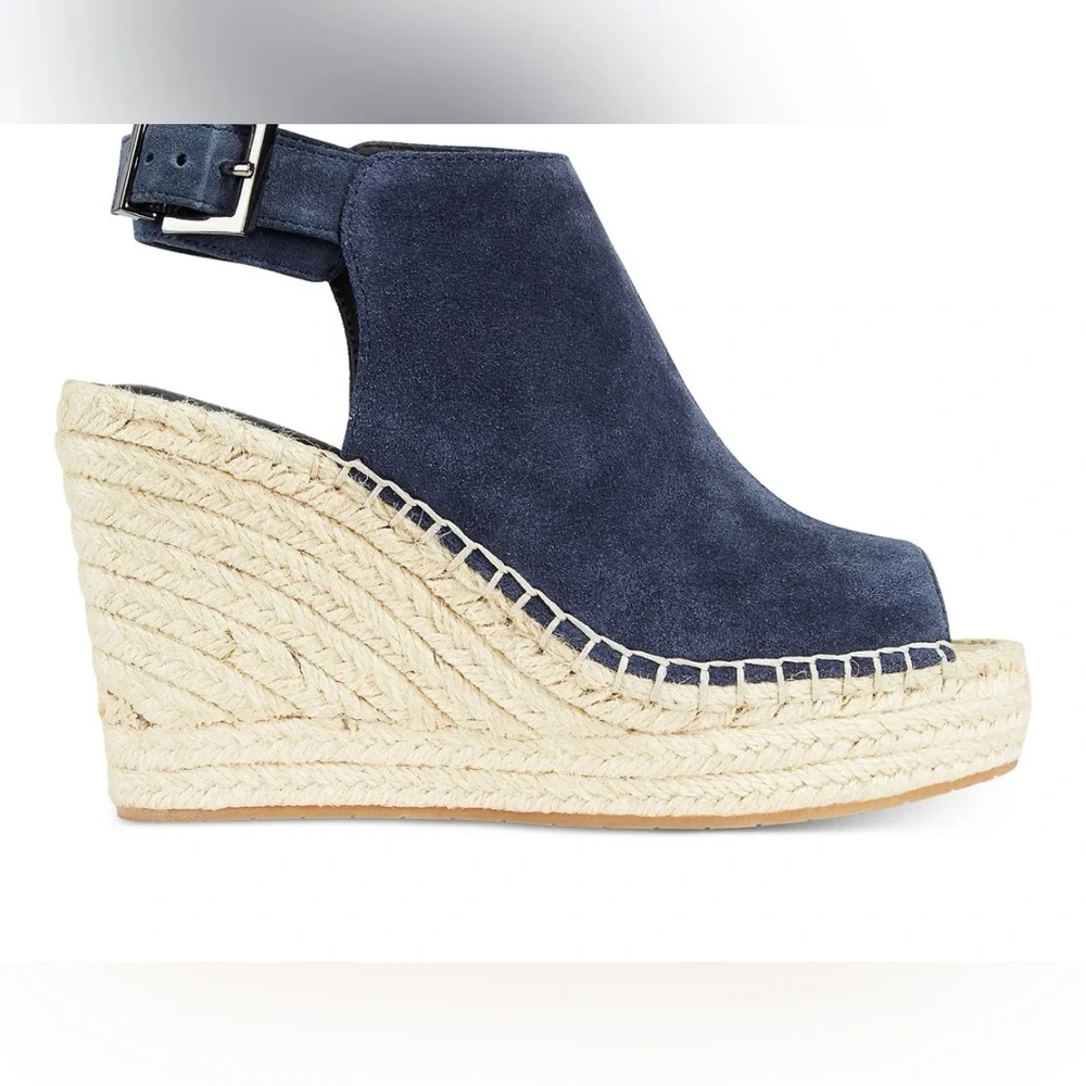 Kenneth Cole New York Women's Olivia Espadrille‎ Peep-Toe Wedges size 9.5